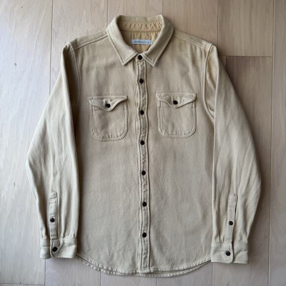 Outerknown Blanket Shirt Large Khaki Brown Heavy Cotton Workwear New York - Picture 2 of 9